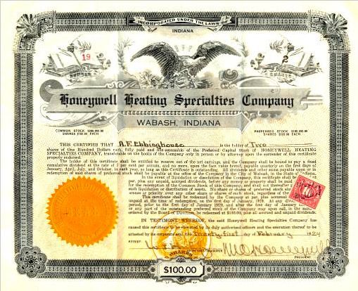 1924 honeywell certificate