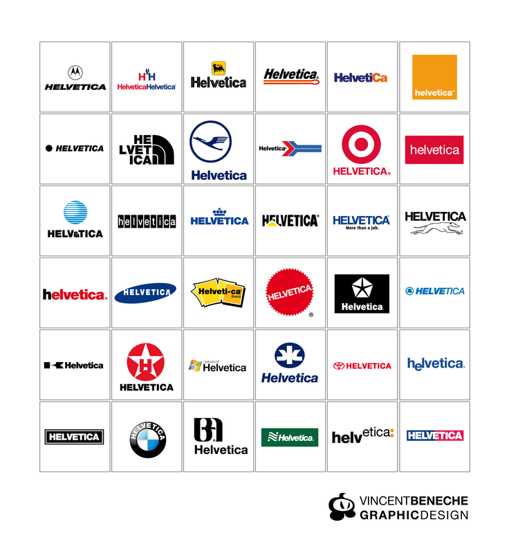 fake helvetica logotype famous brands