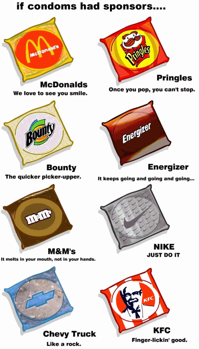 funny logos. Famous logos used in condom