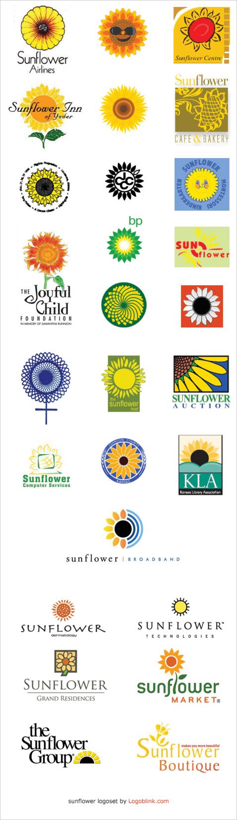 sunflower logo set