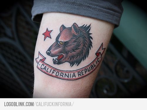 california flag tattoo version