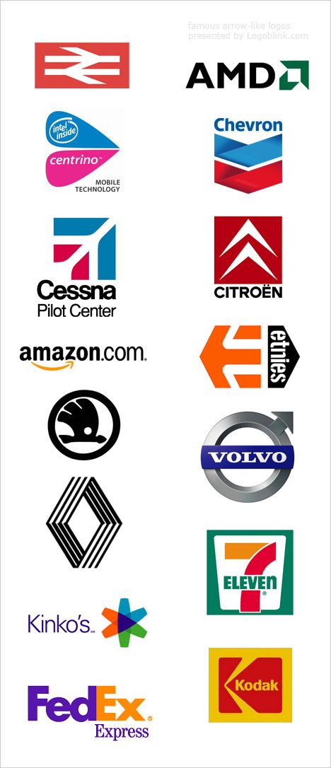 famous brands arrowlike logos