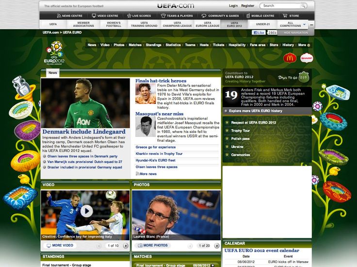 uefa cup 2012 web design