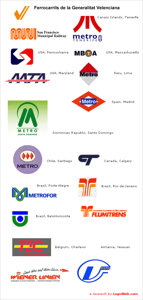 170 Metro Logos of the World : a must SET - Logoblink.com